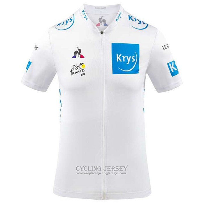 2020 Cycling Jersey Tour De France White Short Sleeve And Bib Short(2)